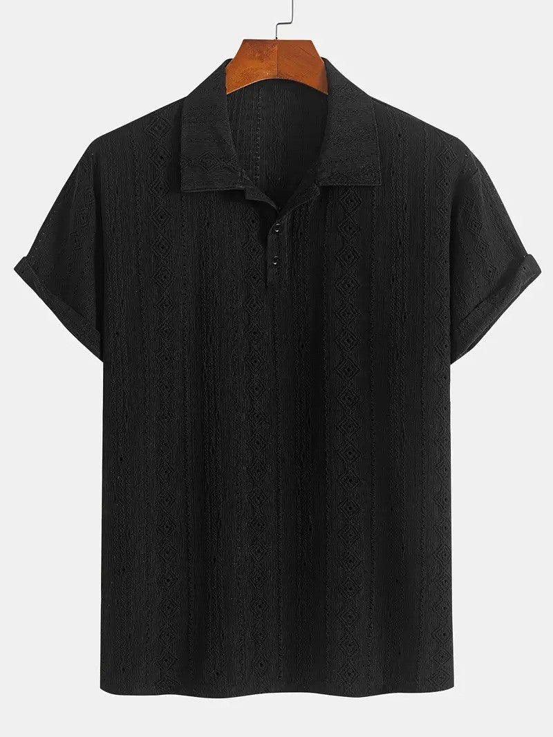 Herren Sommerhemd mit Hohldesign – Leicht, Atmungsaktiv & Kurzarm