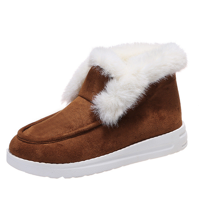 Schneestiefel Warme Winterschuhe Plüschfell Stiefeletten Damen
