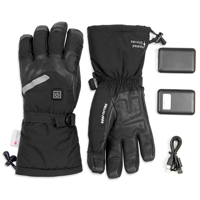 Beheizbare Motorradhandschuhe aus Schafsleder mit Touchscreen