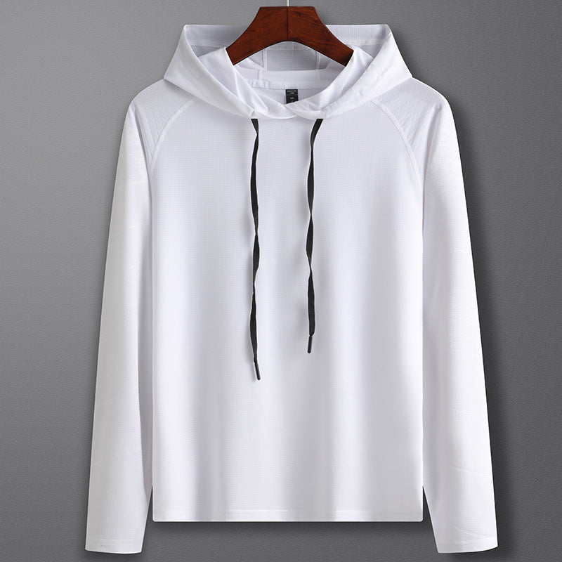 Herren Langarm Kapuzen-Sportshirt – Sonnenschutz & Atmungsaktiv