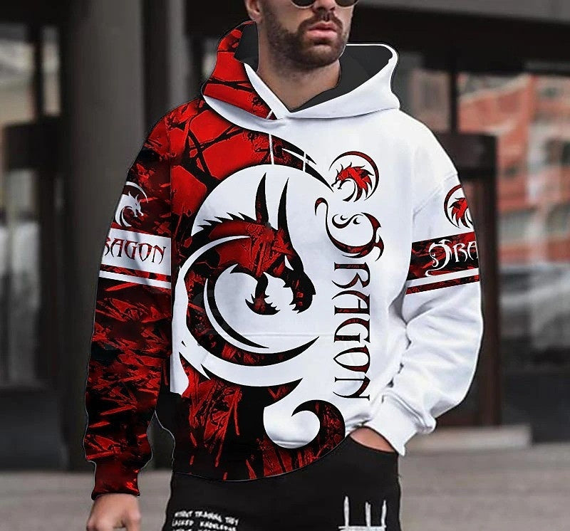 Herren 3D Hoodie Frühling – Moderner Kapuzenpullover für Freizeit & Streetwear