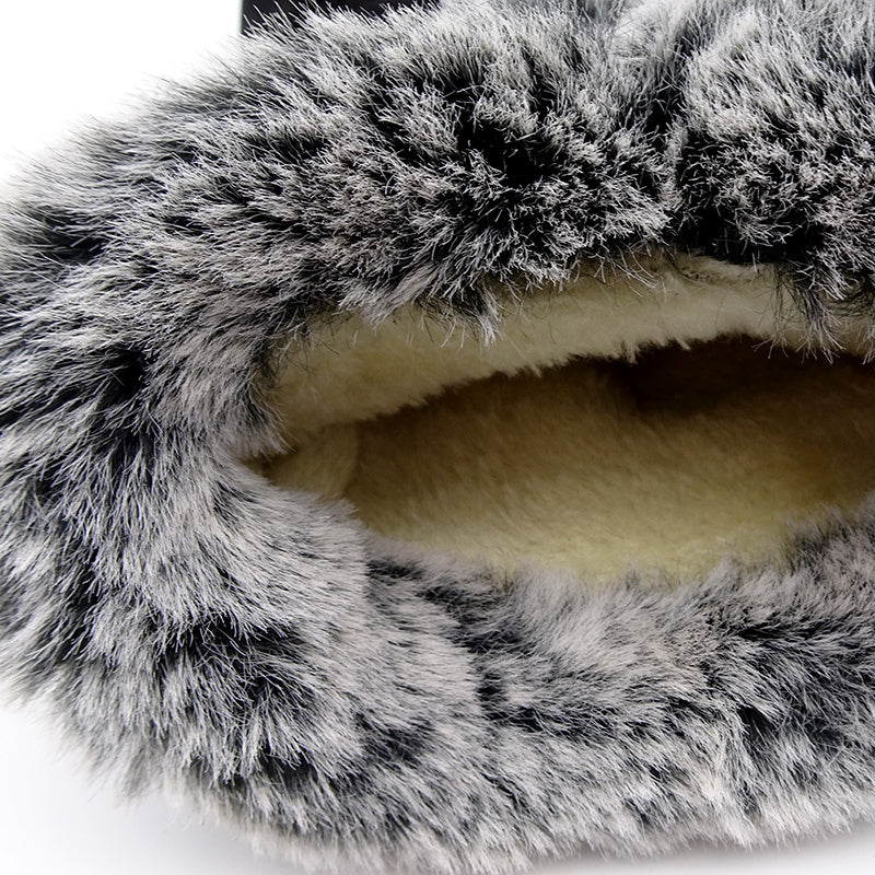 Schneestiefel Mittelkalb Kunstpelz Plüsch Winter Damenstiefel