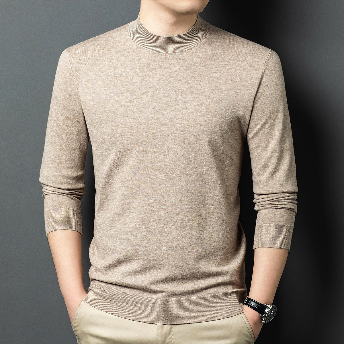 Round Neck Wool T Men's Sweater Skin-friendly