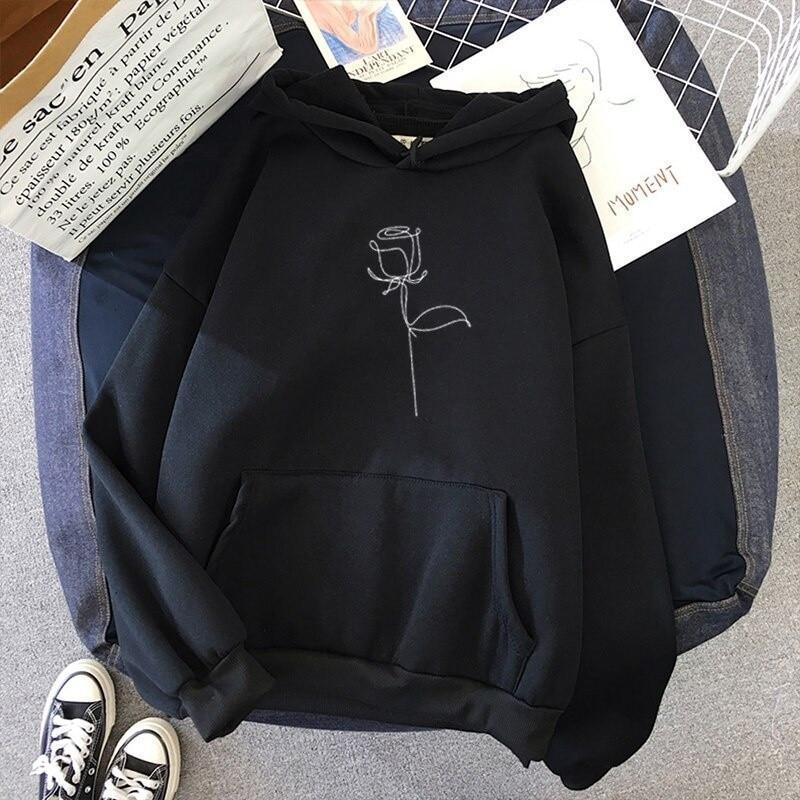 Rosane – Kapuzenpullover mit Rosen-Print für Damen