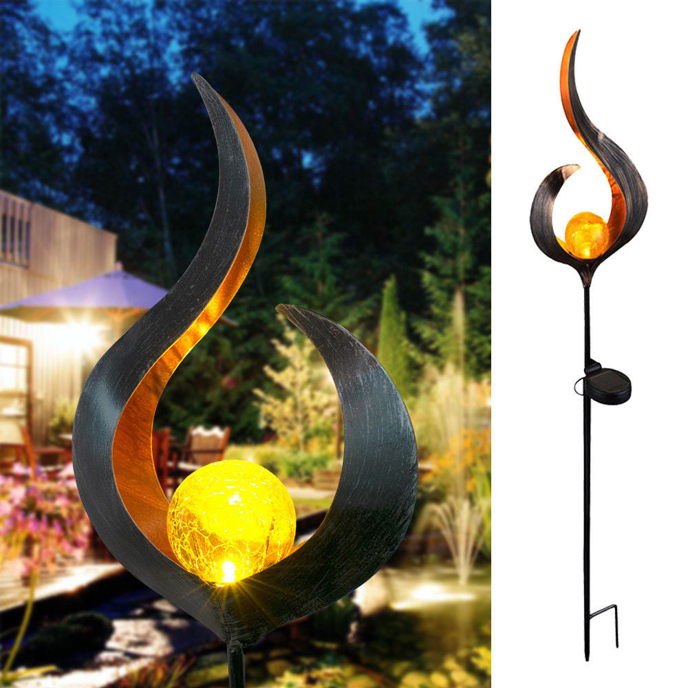 LED Solar Flammenlicht Metall LED Gartenlicht Flammeneffekt Lampe Wasserdichte Außenleuchten Landschaftslichter Solar Dekolicht