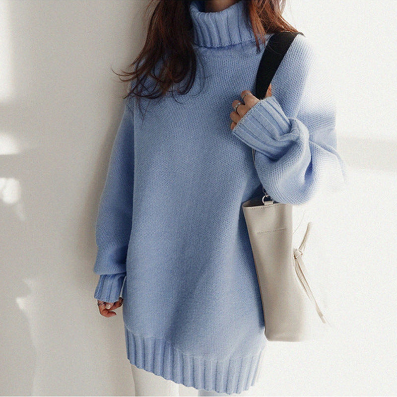 Wattierter Pullover mit hohem Kragen