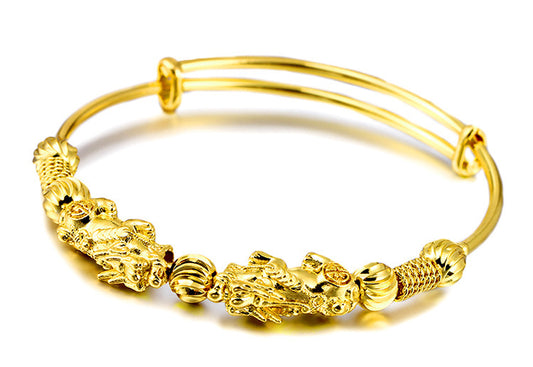 Damen Armreif im Vintage-Stil mit Sternzeichen-Motiv in Gold – Paula