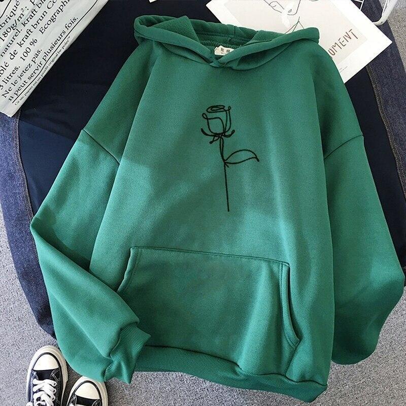 Rosane – Kapuzenpullover mit Rosen-Print für Damen