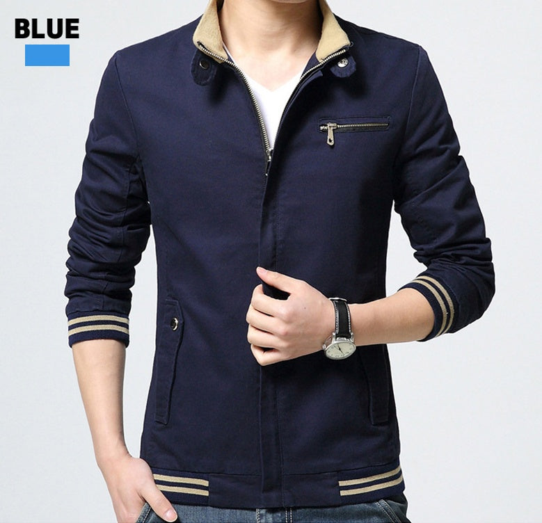 Herren Übergangsjacke aus reiner Baumwolle – Freizeitjacke für Frühling & Herbst