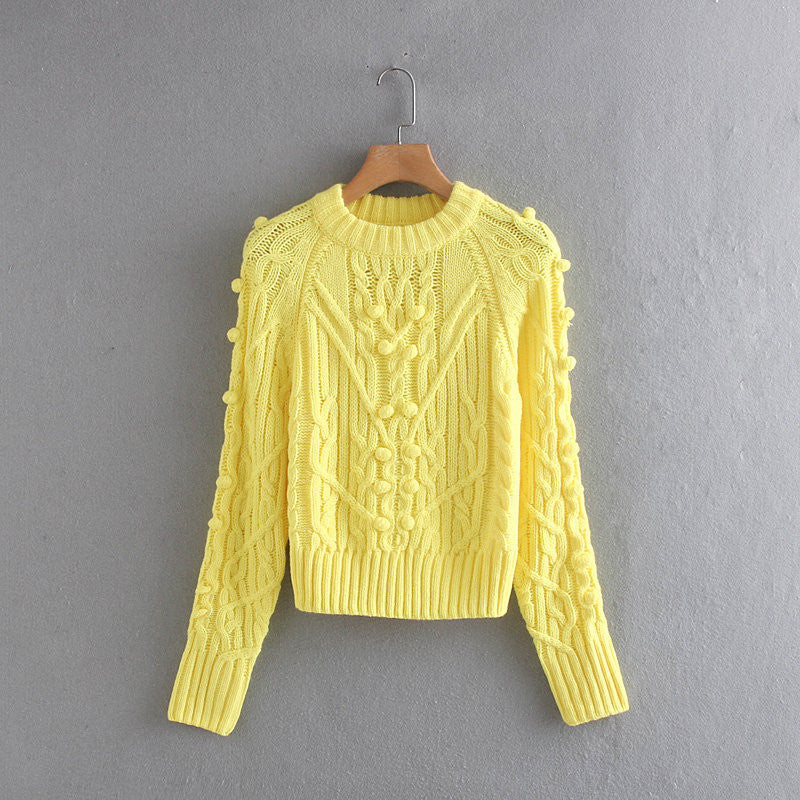 Pullover mit Rundhalsausschnitt und Zopfmuster