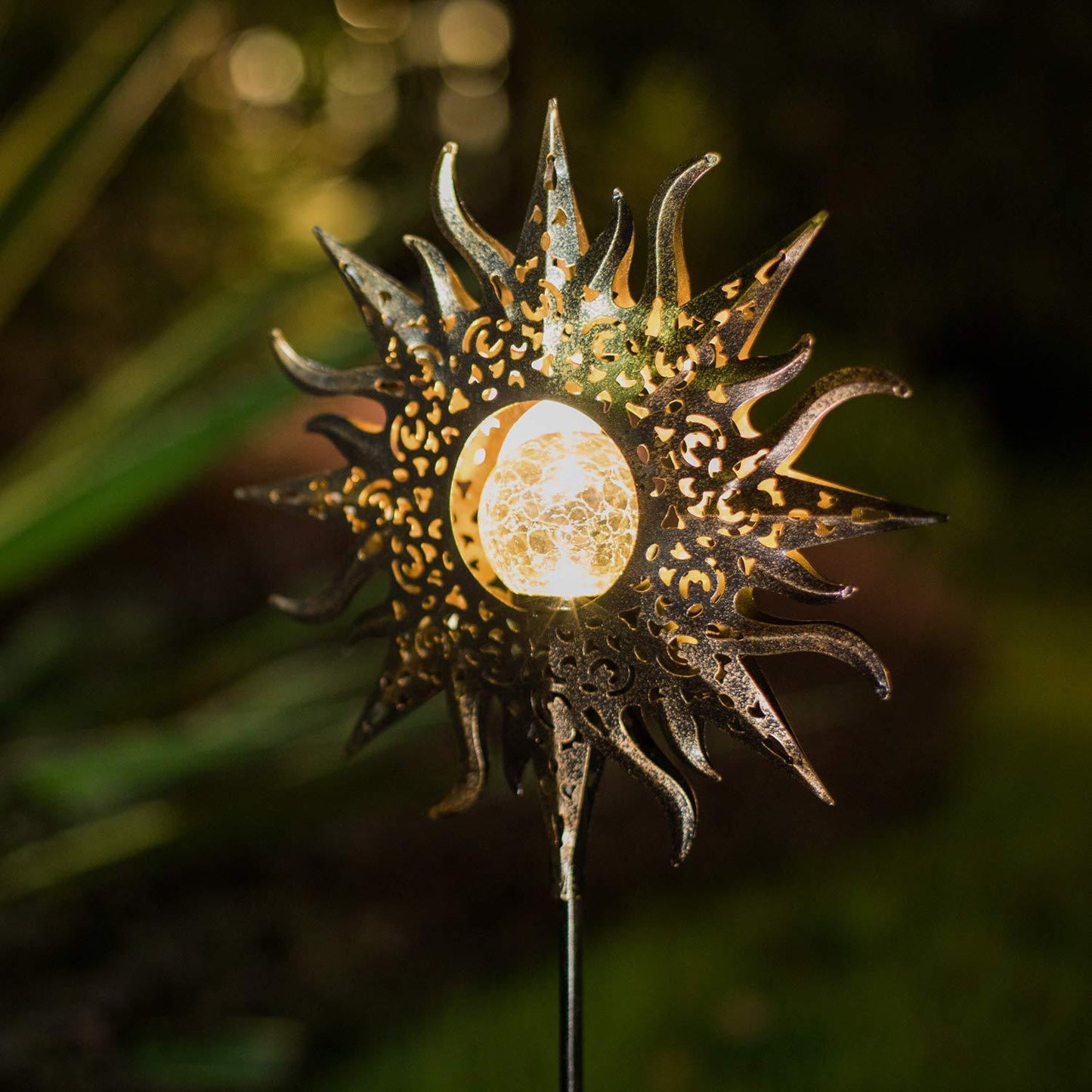 LED Solar Flammenlicht Metall LED Gartenlicht Flammeneffekt Lampe Wasserdichte Außenleuchten Landschaftslichter Solar Dekolicht