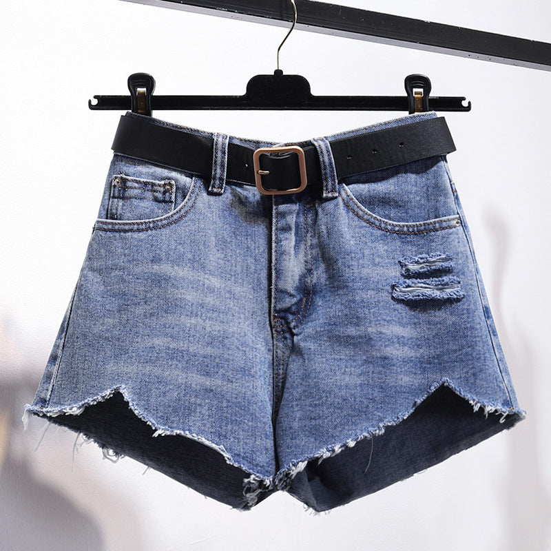 Unregelmäßige Jeansshorts Damen