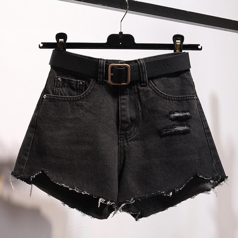 Unregelmäßige Jeansshorts Damen