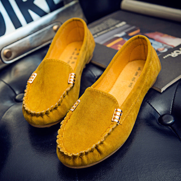 Flache Pumps mit flachem Absatz, einzelne Schuhe, flache Damenschuhe, Studenten-Erbsenschuhe