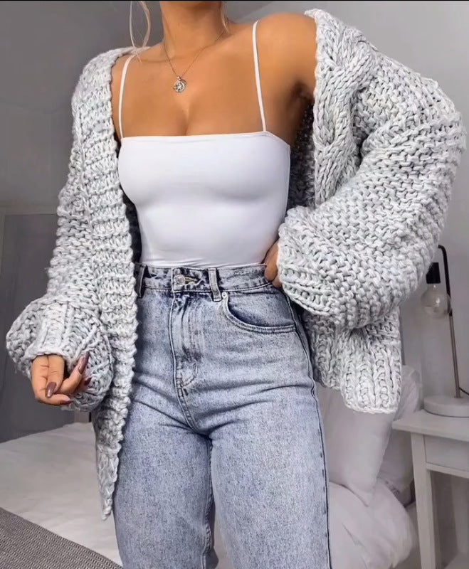 Strickjacke Fledermaus Shirt Pullover Damen Plüsch