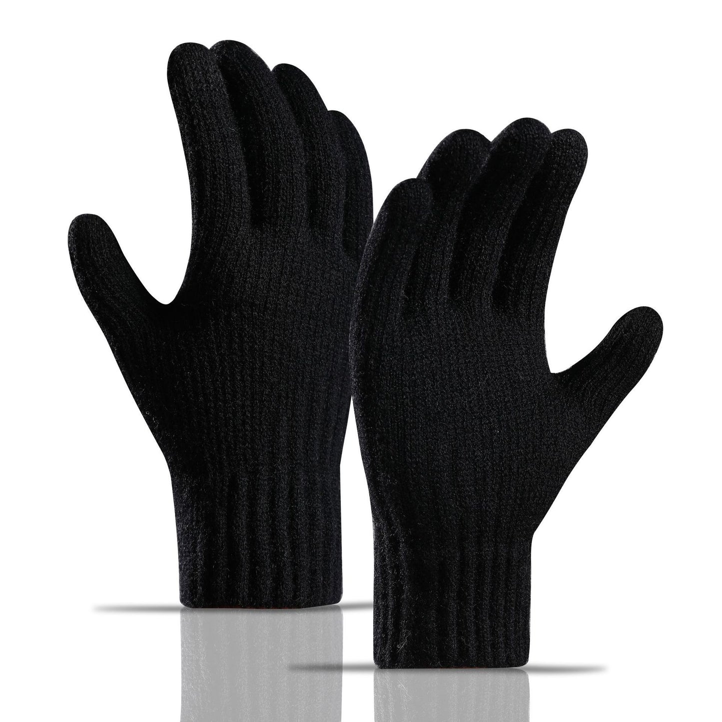 Winter-Fleece-gefütterte, gepolsterte, warmhaltende Strickhandschuhe für Damen