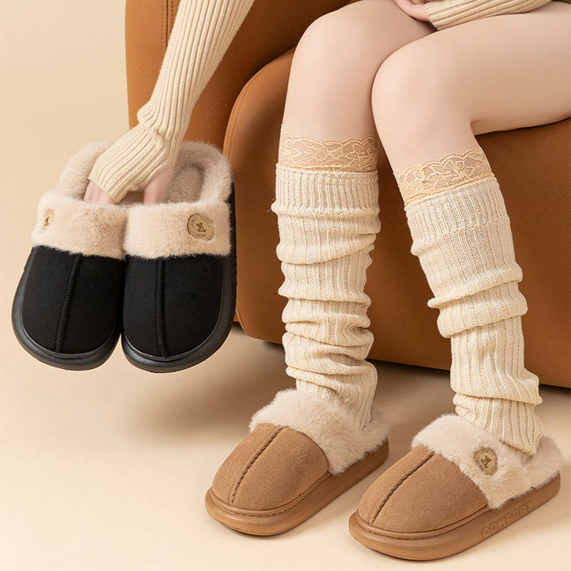 Neu Plüsch Hausschuhe Für Frauen Männer Winter Warme Hause Pantoffel Indoor Dicken sohlen