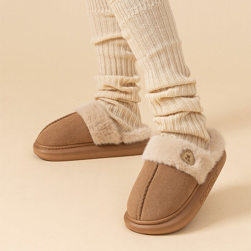 Neu Plüsch Hausschuhe Für Frauen Männer Winter Warme Hause Pantoffel Indoor Dicken sohlen