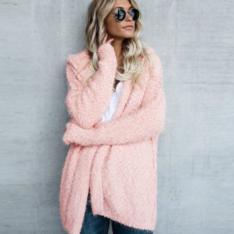 Mode Kapuzen Strickjacke Jacke Jacke Frauen