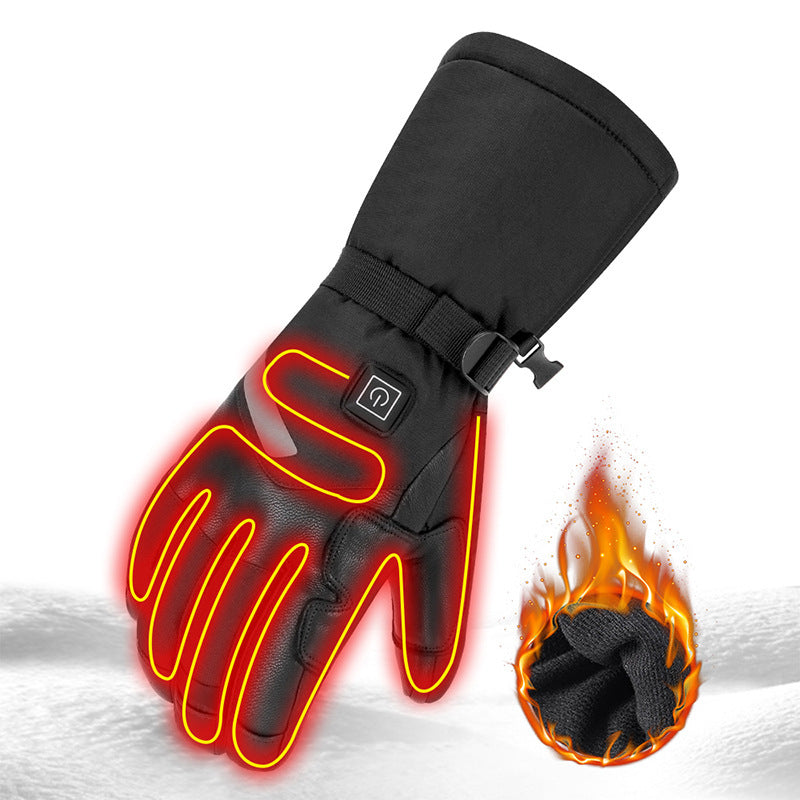 Beheizbare Motorradhandschuhe aus Schafsleder mit Touchscreen