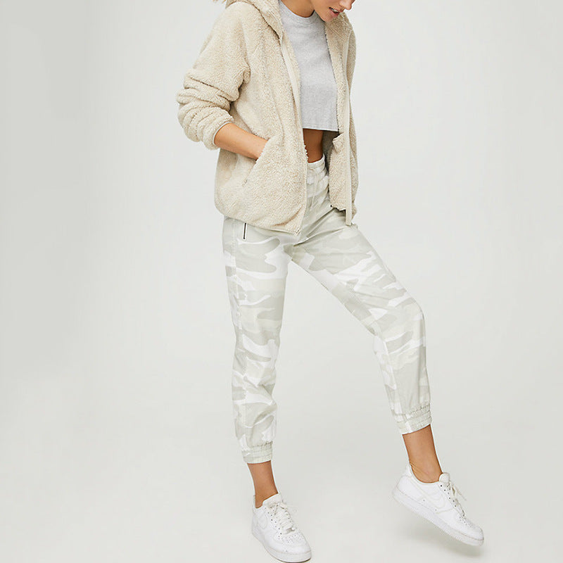 Fleece-Zip-Kapuzenblazer für Damen