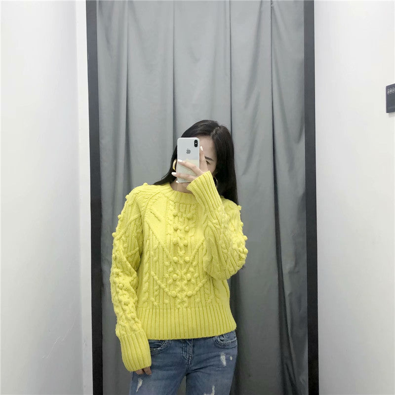 Pullover mit Rundhalsausschnitt und Zopfmuster