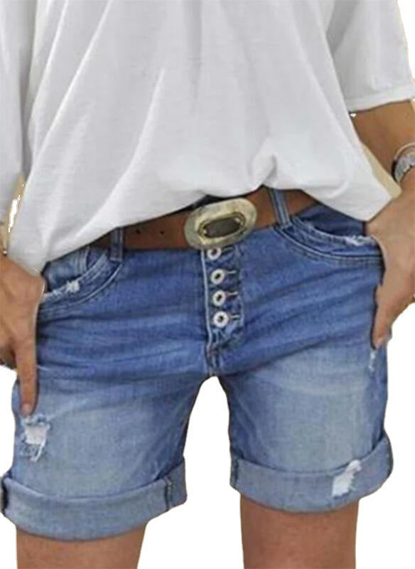 Jeansshorts mit hoher Taille für Damen