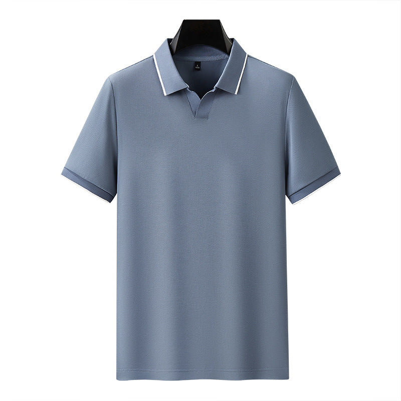 Kurzärmliges Poloshirt aus merzerisierter Perlbaumwolle mit Revers