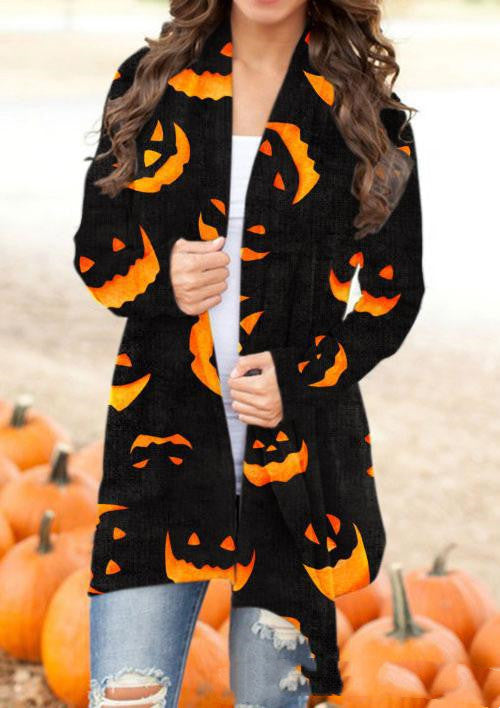 Halloween Digitaldruck Lässige Strickjacke Jacke Damen