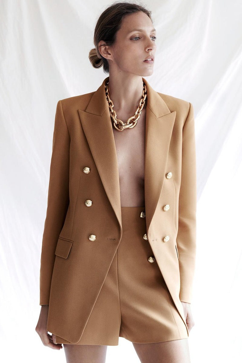 Schlichter Stil Geknöpfter Casual Blazer Jacke Damen