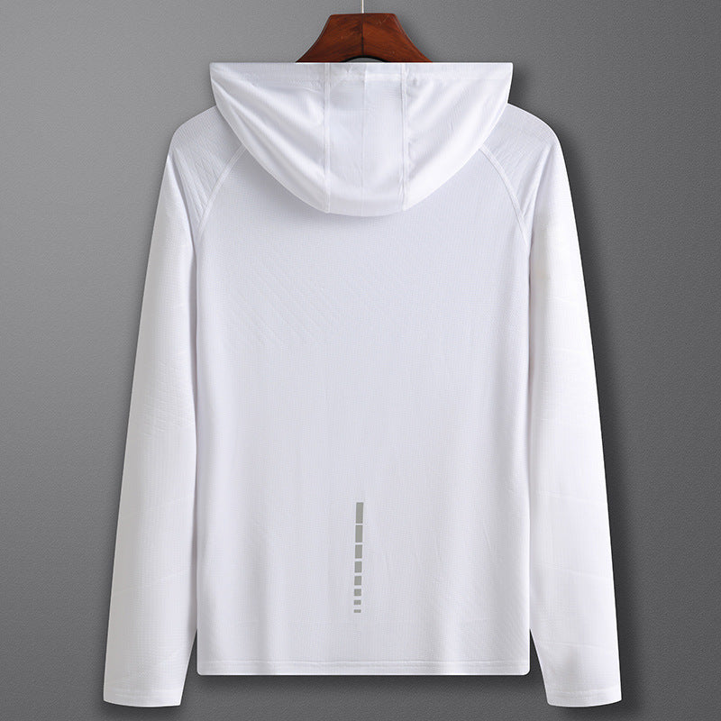 Herren Langarm Kapuzen-Sportshirt – Sonnenschutz & Atmungsaktiv