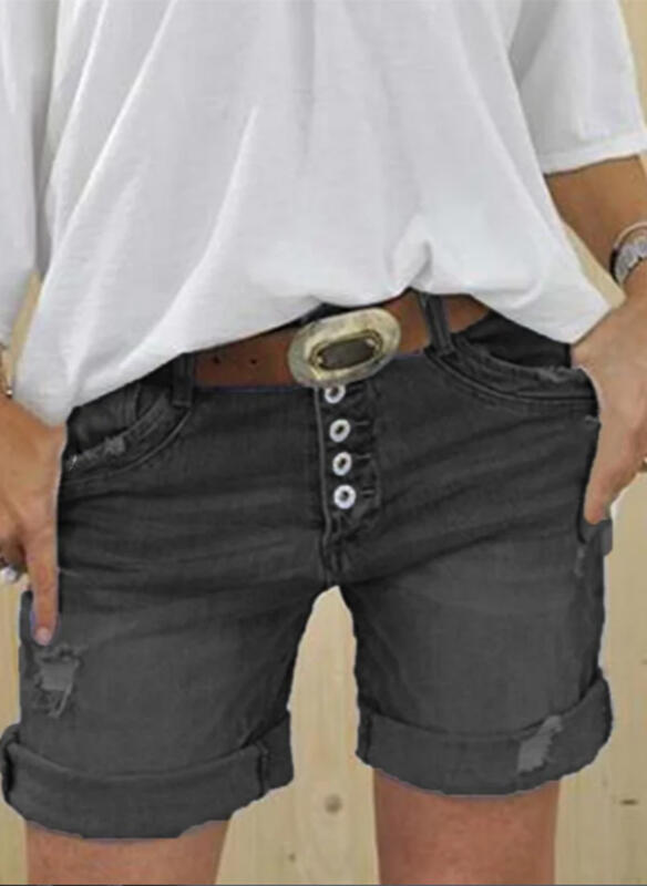 Jeansshorts mit hoher Taille für Damen
