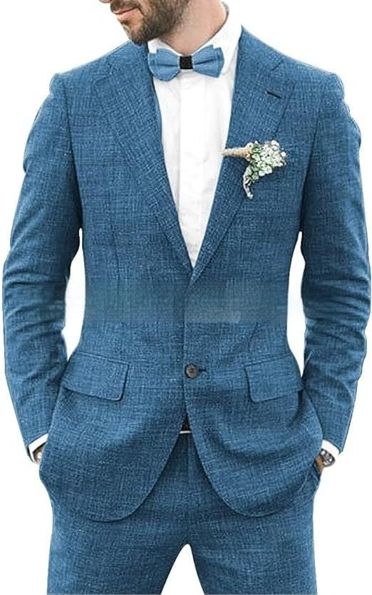 Herrenanzug Slim Fit – Leichter Anzug aus Leinenmischung für Hochzeit & Freizeit