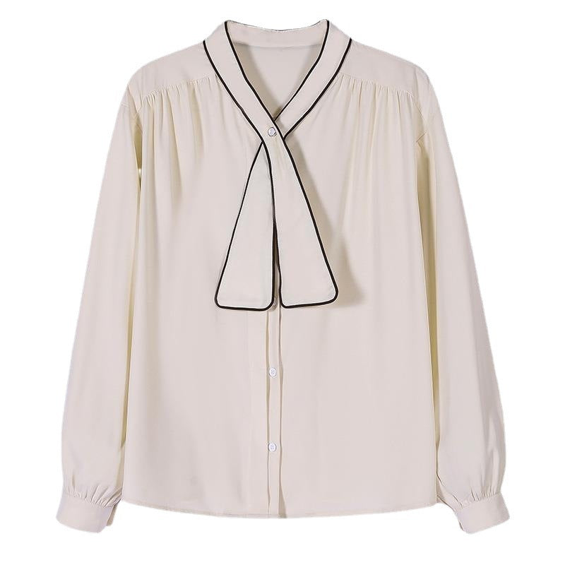 Niche Retro Lose Chiffon Bluse Damen