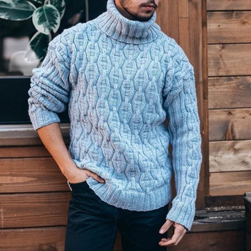 Herren Rollkragenpullover aus Feinstrick mit Rippbündchen – Slim Fit