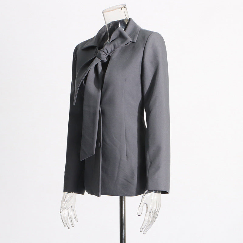 Einreihiger Blazer mit V-Ausschnitt und Schnürung für Damen