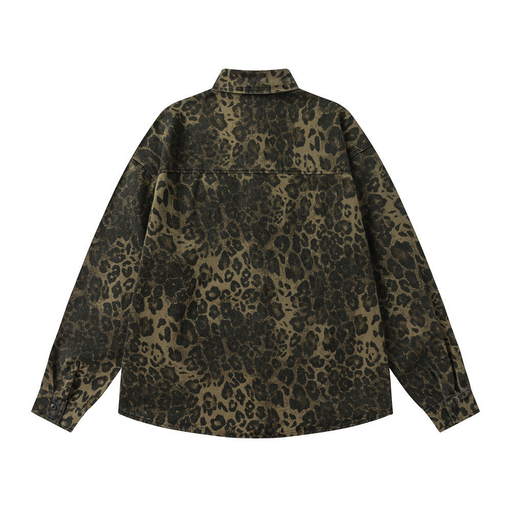Herren Shirt mit Polokragen – Lässig, Oversized & im Leopardenmuster