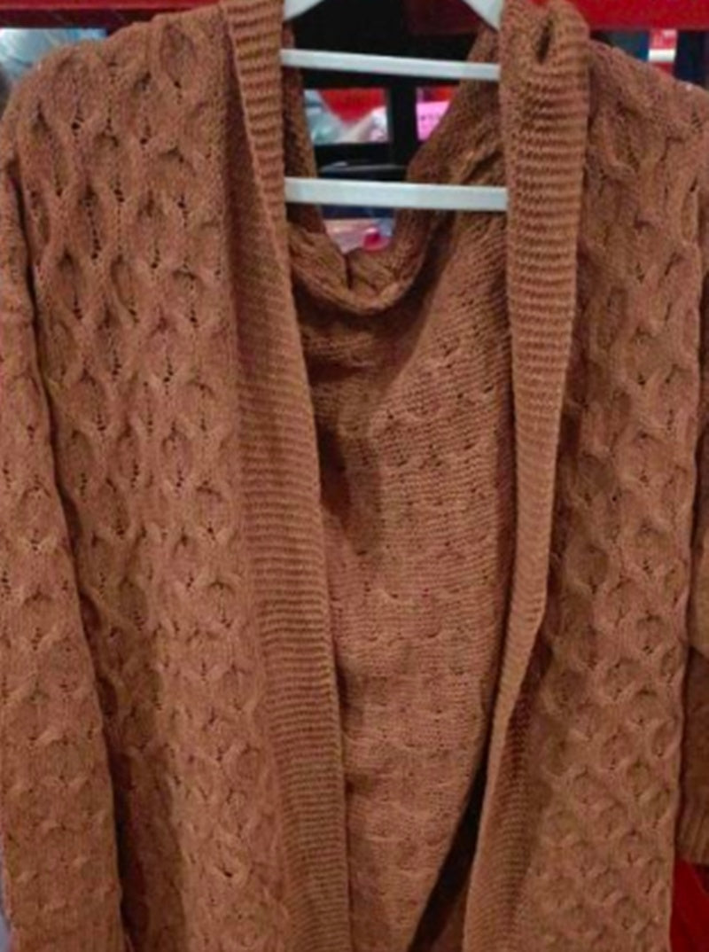 Dicke, warme Strickjacke mit Kapuze für den Winter für Damen