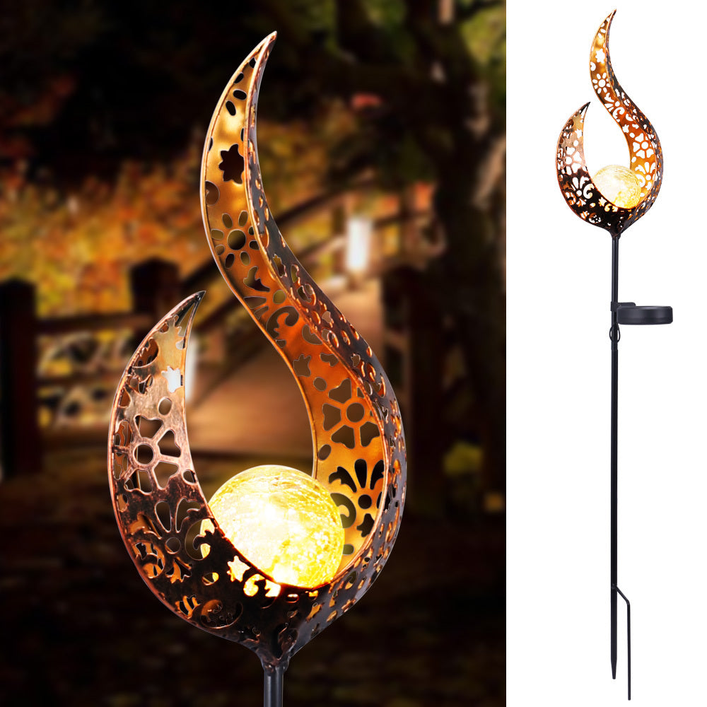 LED Solar Flammenlicht Metall LED Gartenlicht Flammeneffekt Lampe Wasserdichte Außenleuchten Landschaftslichter Solar Dekolicht