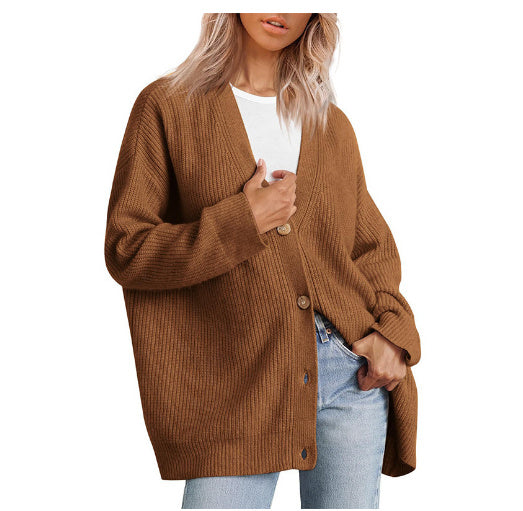 Beliebter einfarbiger Strickjackenmantel für Damen