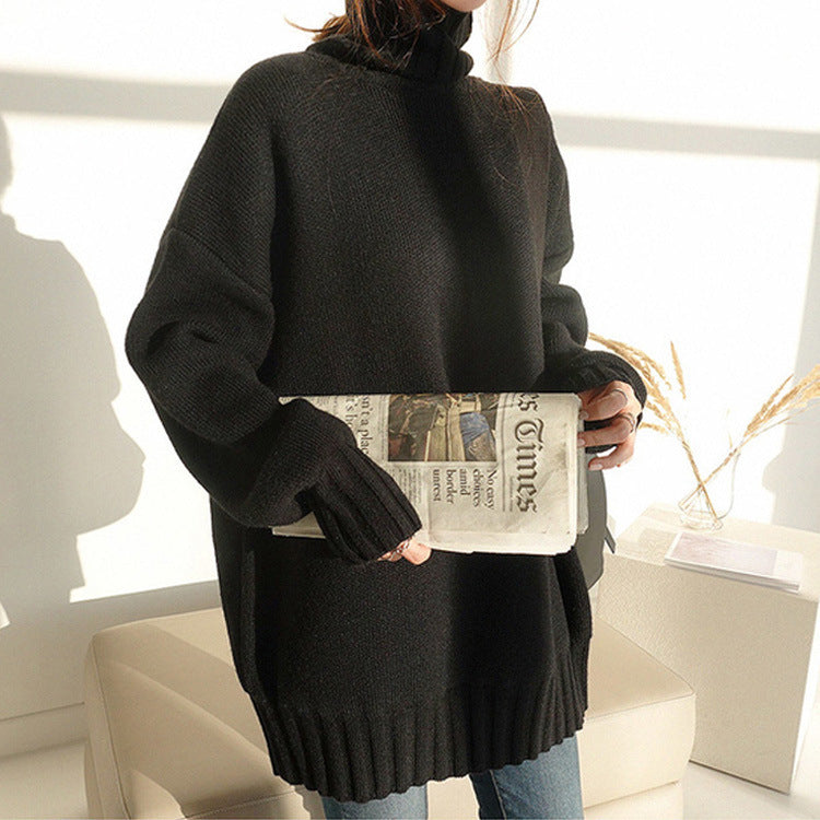 Wattierter Pullover mit hohem Kragen