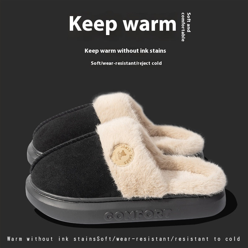 Neu Plüsch Hausschuhe Für Frauen Männer Winter Warme Hause Pantoffel Indoor Dicken sohlen