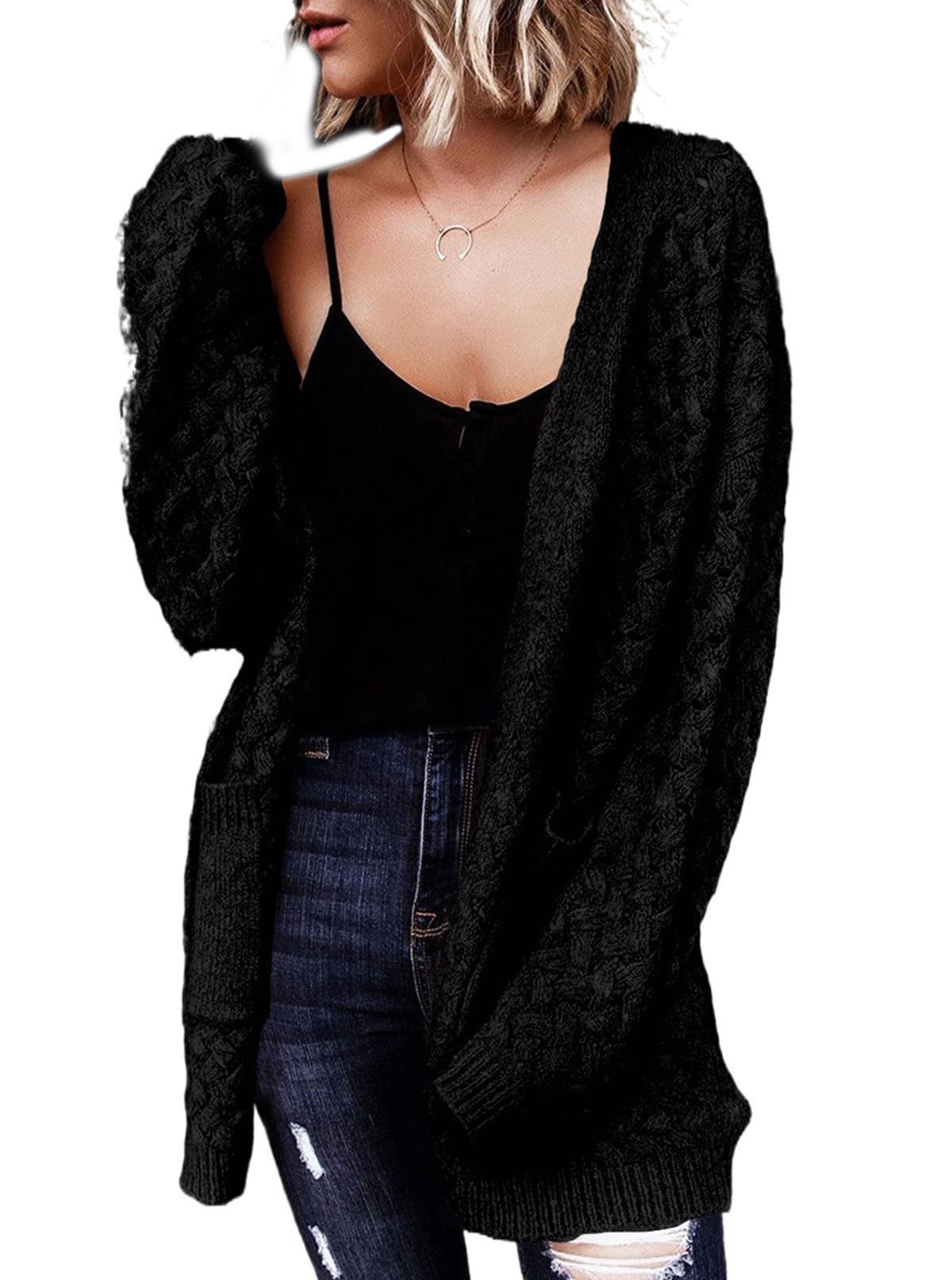 Gestrickter Cardigan Pullover Mantel für Damen