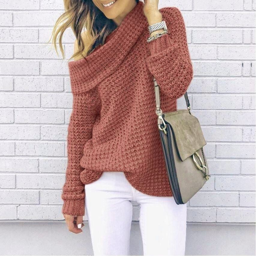 Pullover einfarbiger Rollkragenpullover