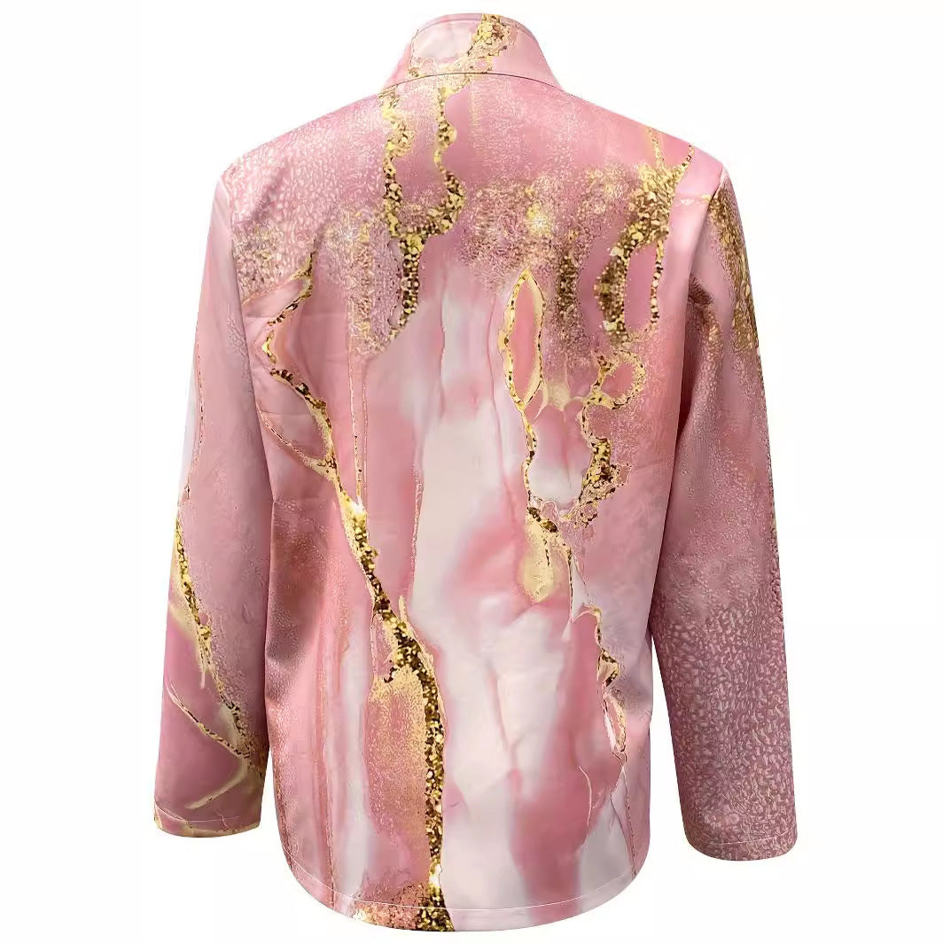 Modischer Blazer mit Marmor-Print