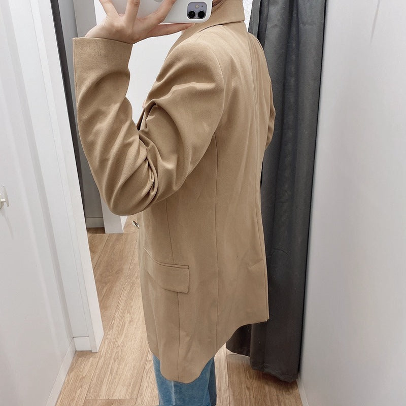 Schlichter Stil Geknöpfter Casual Blazer Jacke Damen