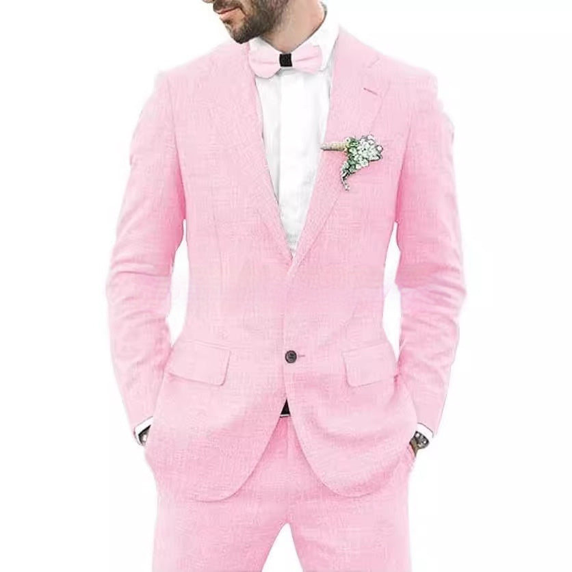 Herrenanzug Slim Fit – Leichter Anzug aus Leinenmischung für Hochzeit & Freizeit