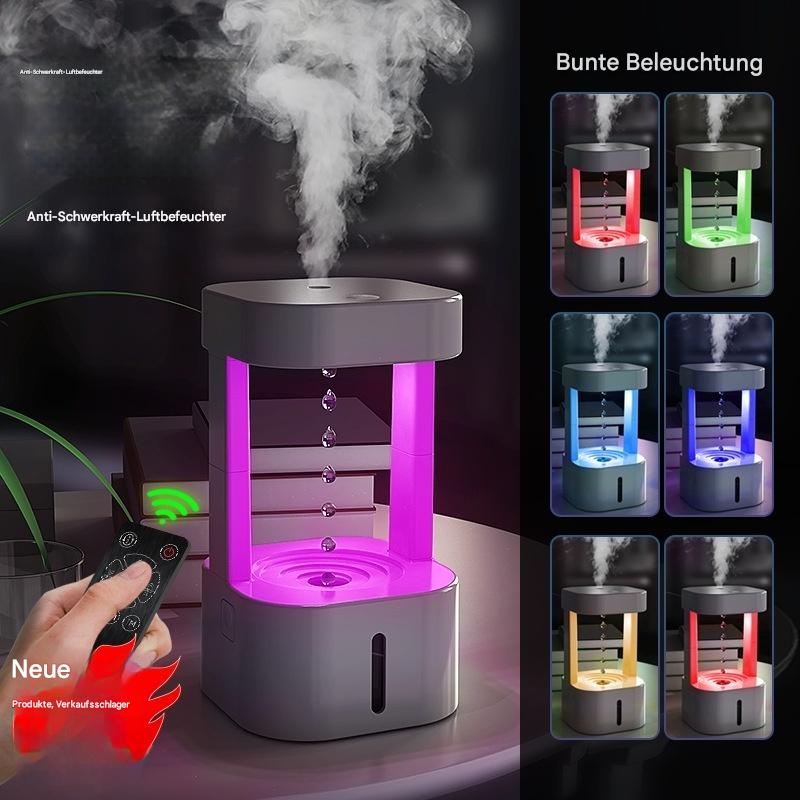 Kreativer Anti-Schwerkraft-Wassertropfen-Luftbefeuchter, Klimaanlage, Nebelspray, leises Schlafzimmerbüro für den Haushalt mit 580 ml Wassertank