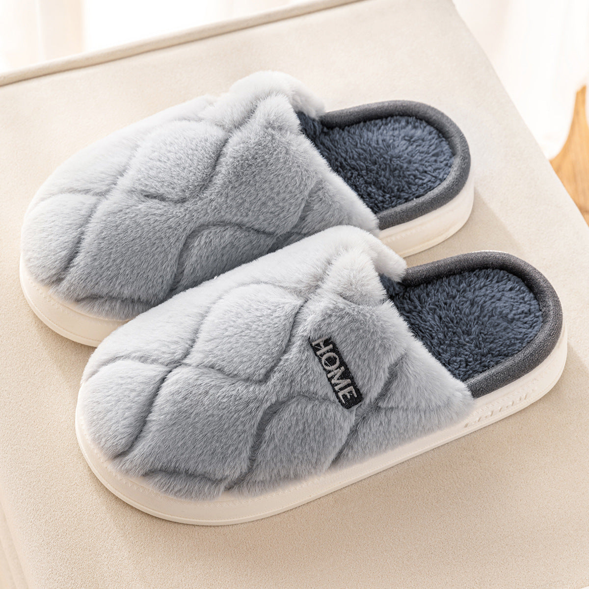 Plüsch Hausschuhe Winter Für Frauen Innen Boden Schlafzimmer Home Slipper Warme Feste Haus Schuhe Männer Paar