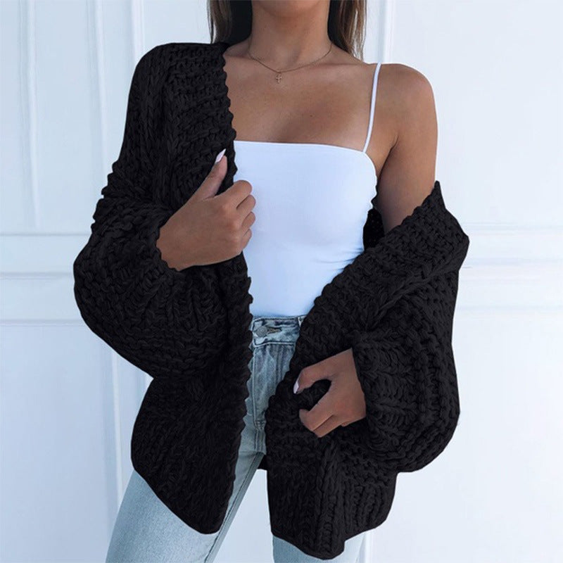 Strickjacke Fledermaus Shirt Pullover Damen Plüsch